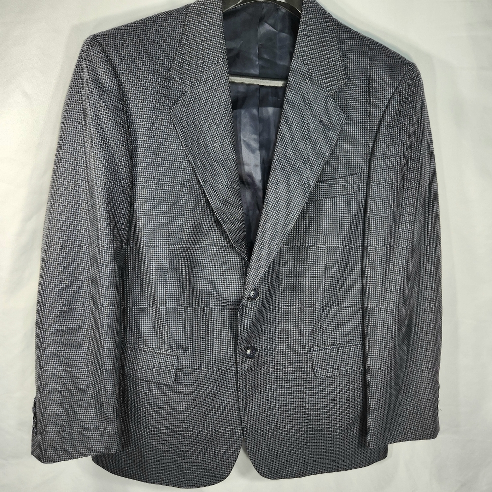 Kilburne and Finch Black & Multicolored 2 Button Wool Blend Suit Jacket Size 40S
